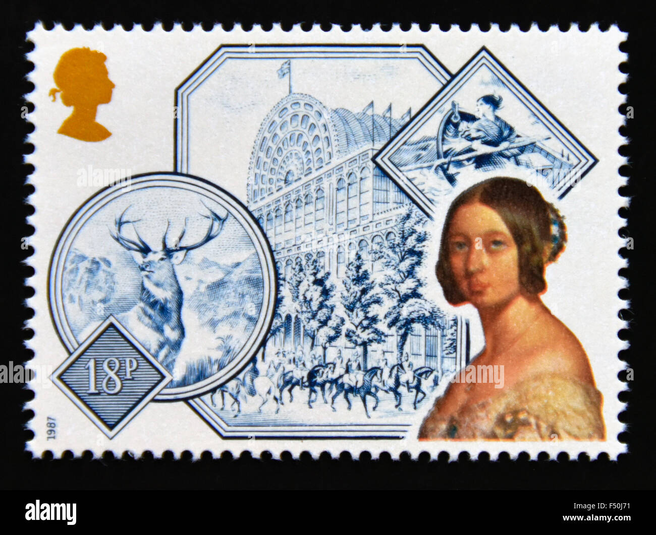 Postage stamp. Great Britain. Queen Elizabeth II. 1987. 150th