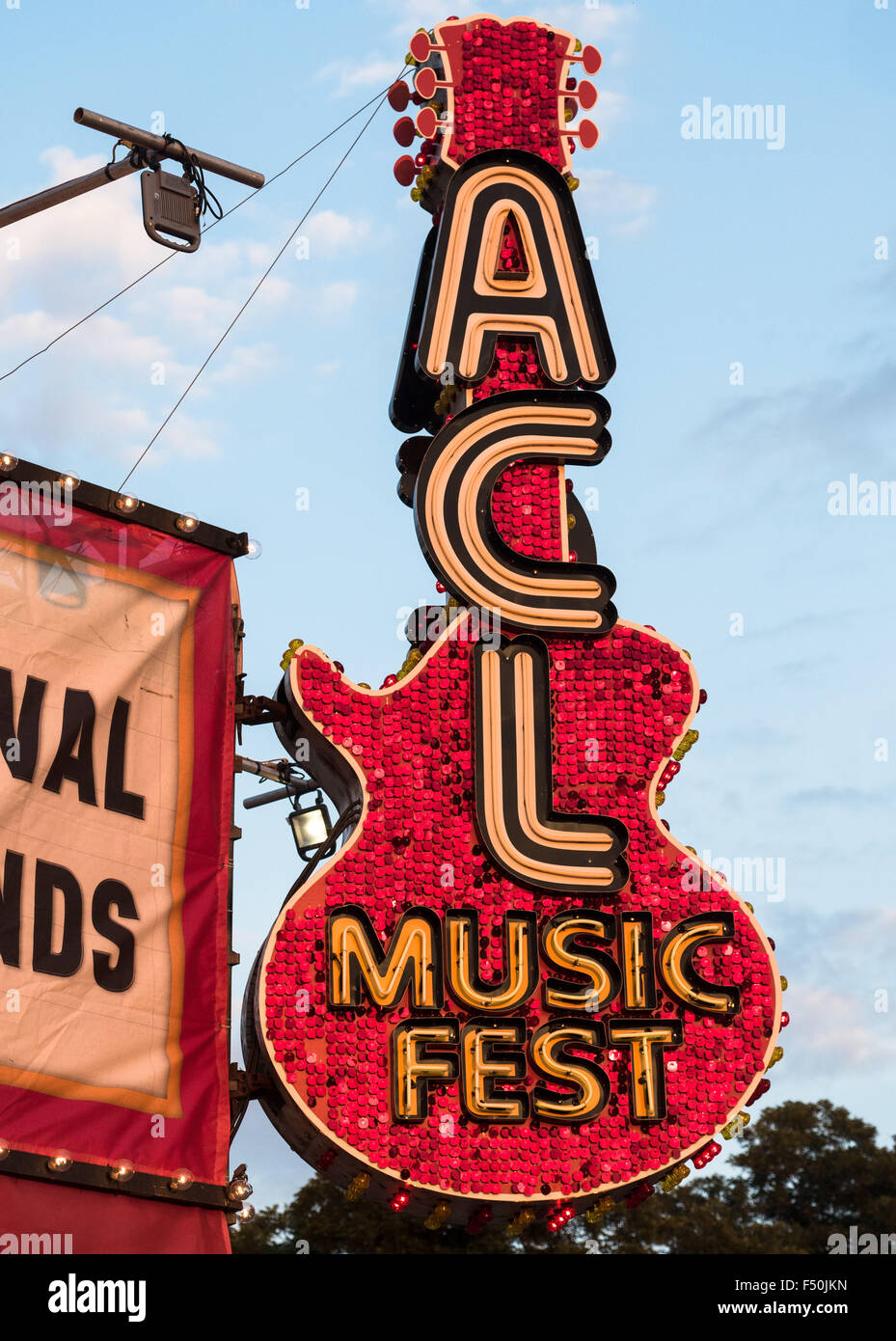 Austin City Limits main entrance neon sign Austin, Texas Stock Photo
