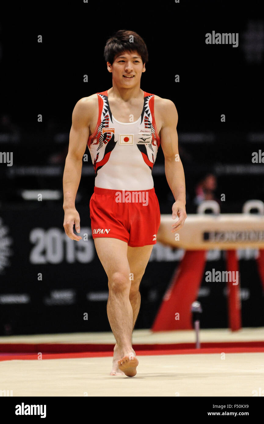 NAOTO HAYASAKA from Japan competes on the floor during the preliminary