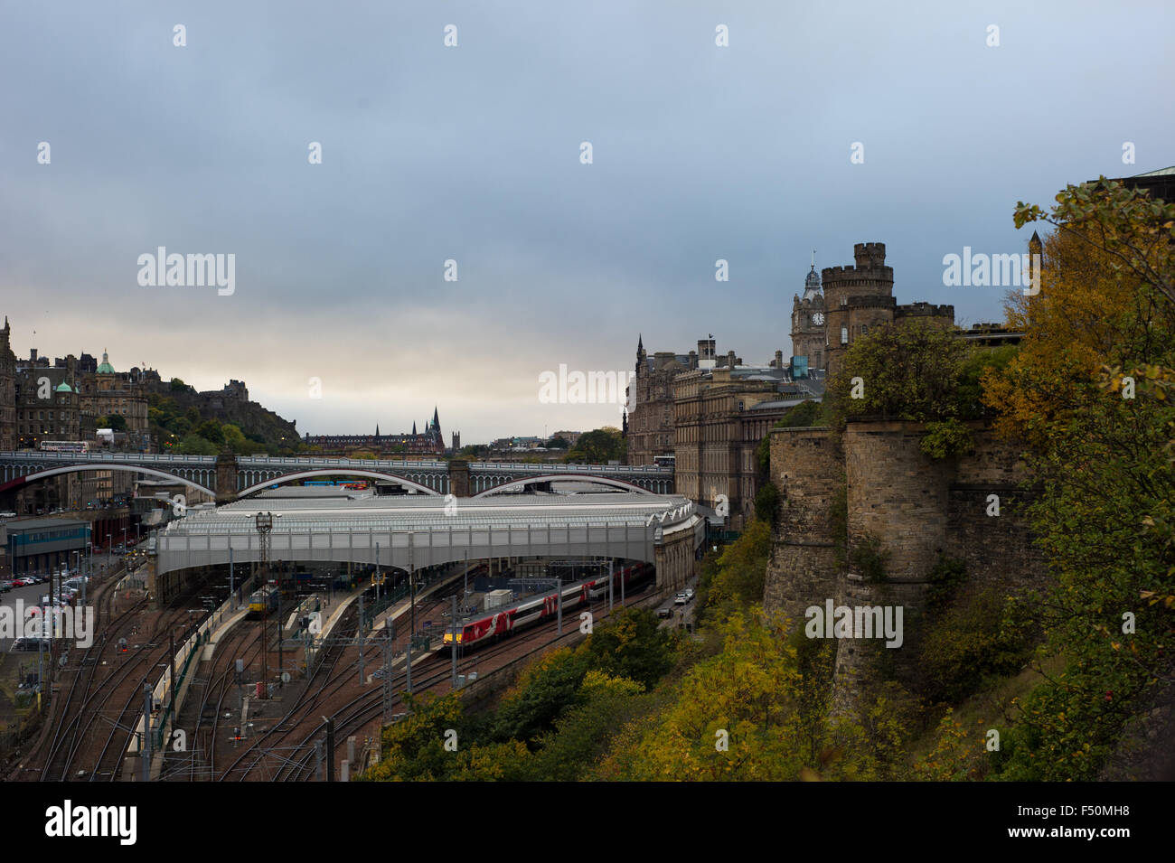 Edinburgh Waverley train station Stock Photo