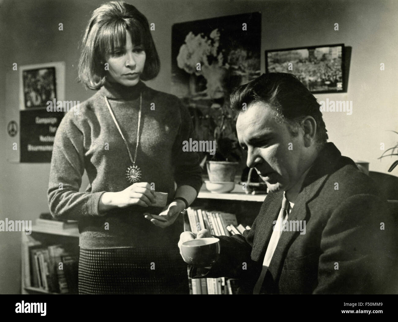 Actors Richard Burton and Claire Bloom in a scene from the film 'The Spy Who Came in from the Cold' , UK 1963 Stock Photo