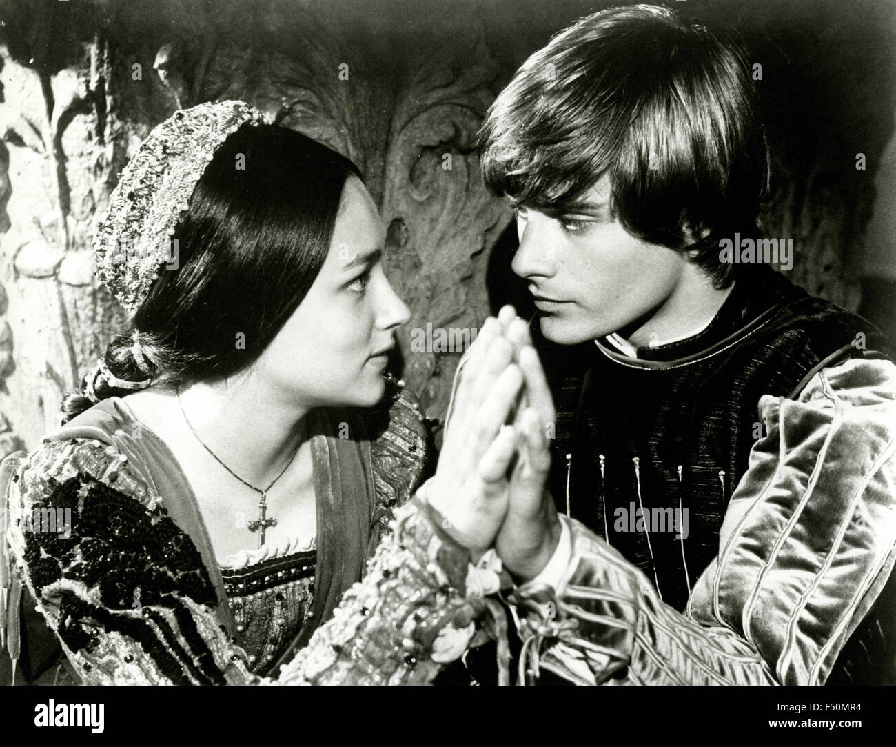 The actors Leonard Whiting and Olivia Hussey in 'Romeo and Juliet', Italy Stock Photo