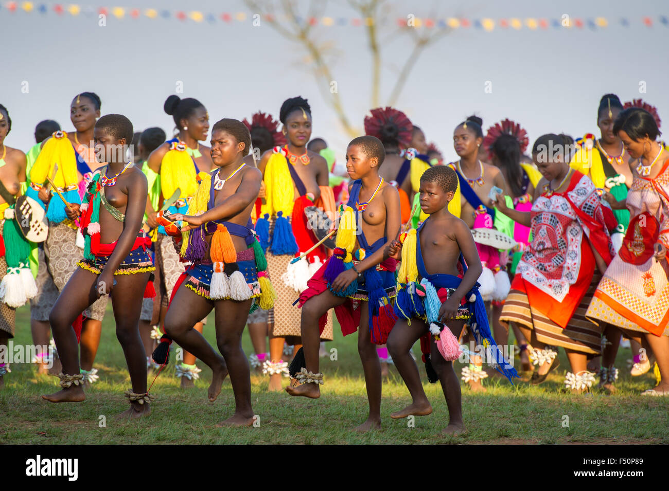 Ludzidzini, Swaziland, Africa - Annual Umhlanga, or reed dance ceremony, in...