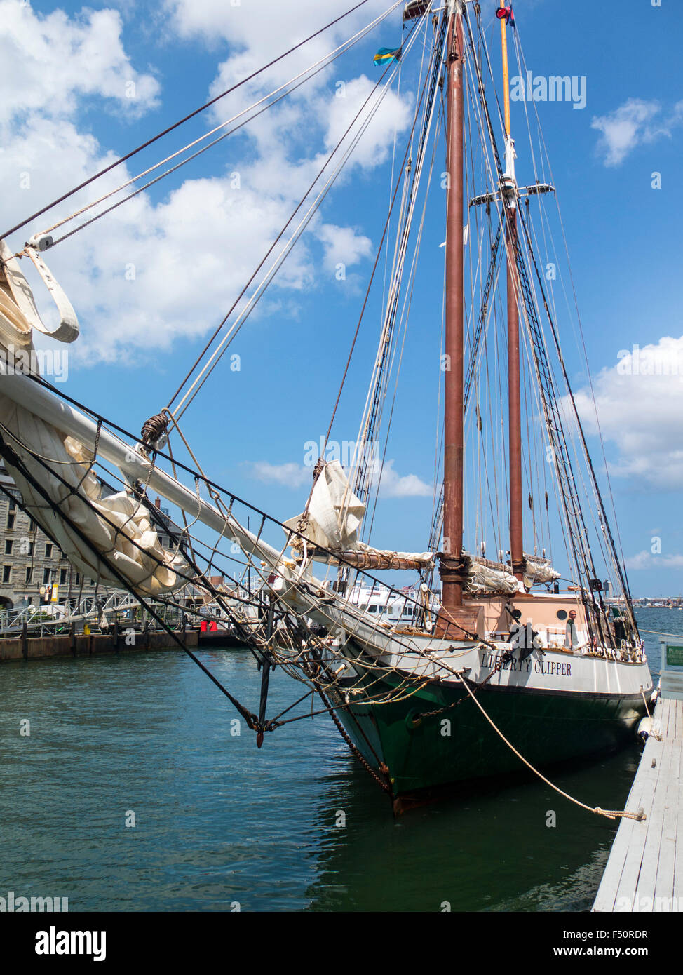 Tall ship; Boston Harbor Stock Photo Alamy