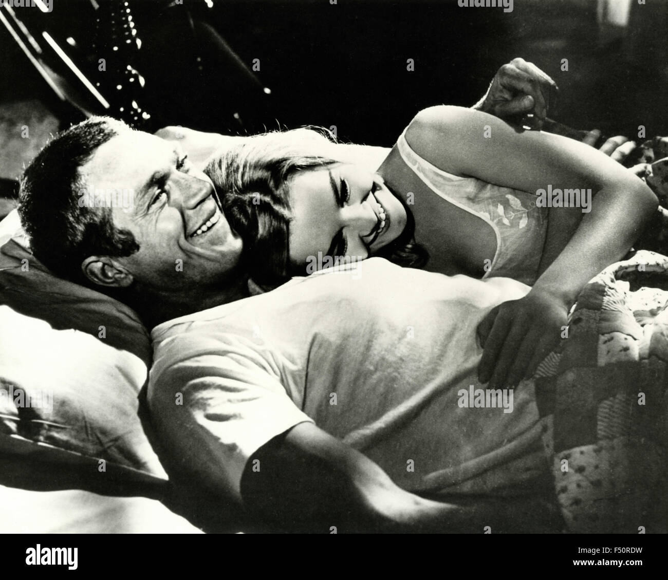 The actors Steve McQueen and Eli MacGraw in a scene from the film 'Getaway', USA Stock Photo