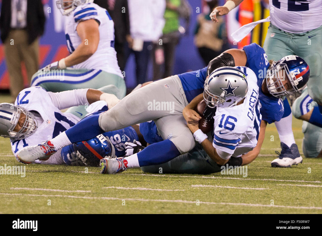 New York Giants defensive tackle Markus Kuhn (78) is fired up after an  interception by a teammate in an NFL football game between the New York  Giants and Dallas Cowboys on Sunday