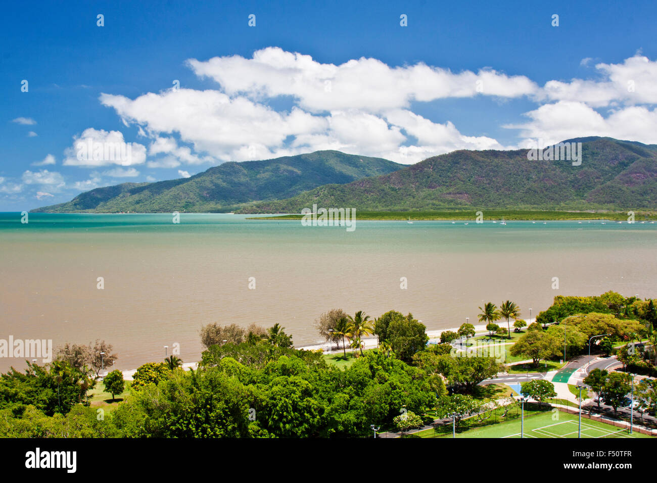 view of the coastline of Trinity Bay Cairns Stock Photo