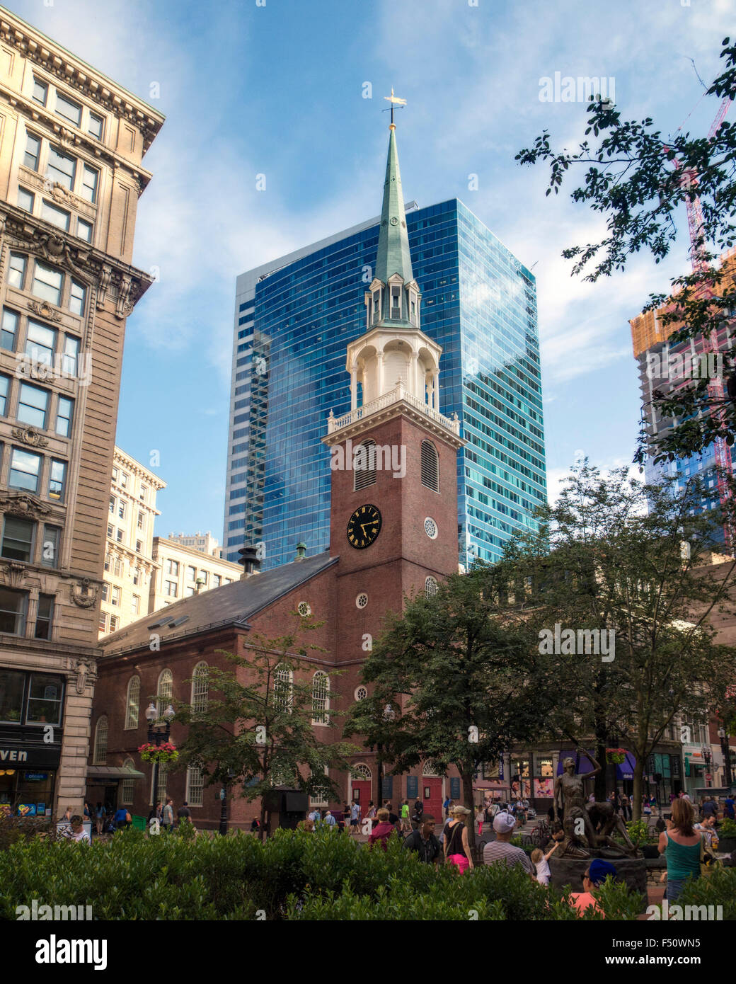 composite image of Old North Church; Boston Stock Photo