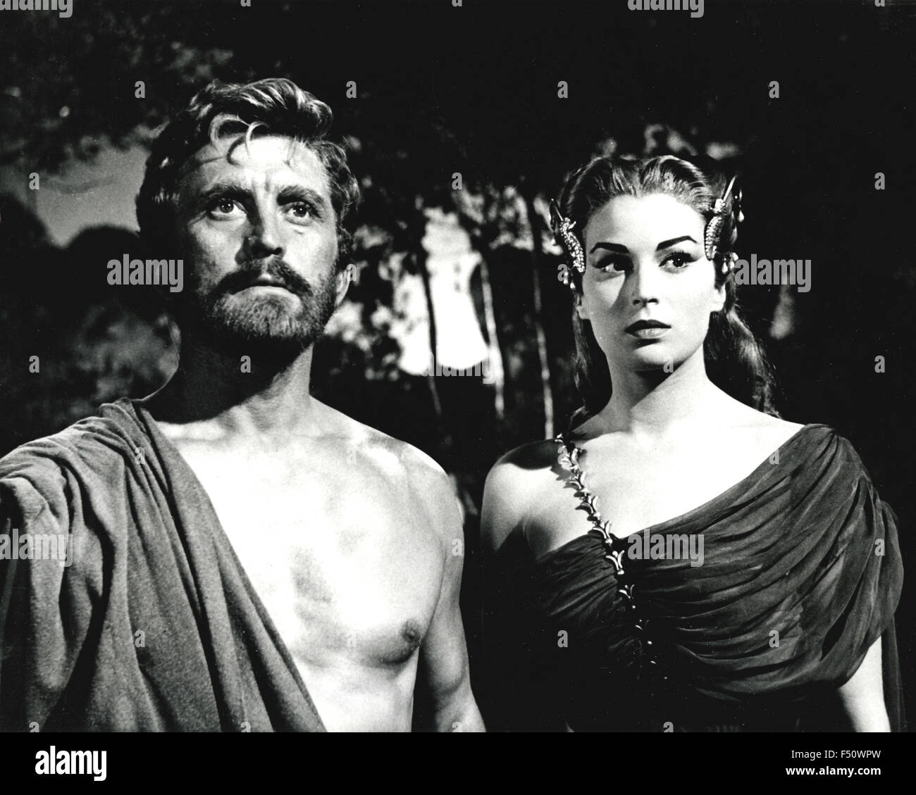 The actors Kirk Douglas and Silvana Mangano in a scene from the film 'Ulysses', Italy Stock Photo