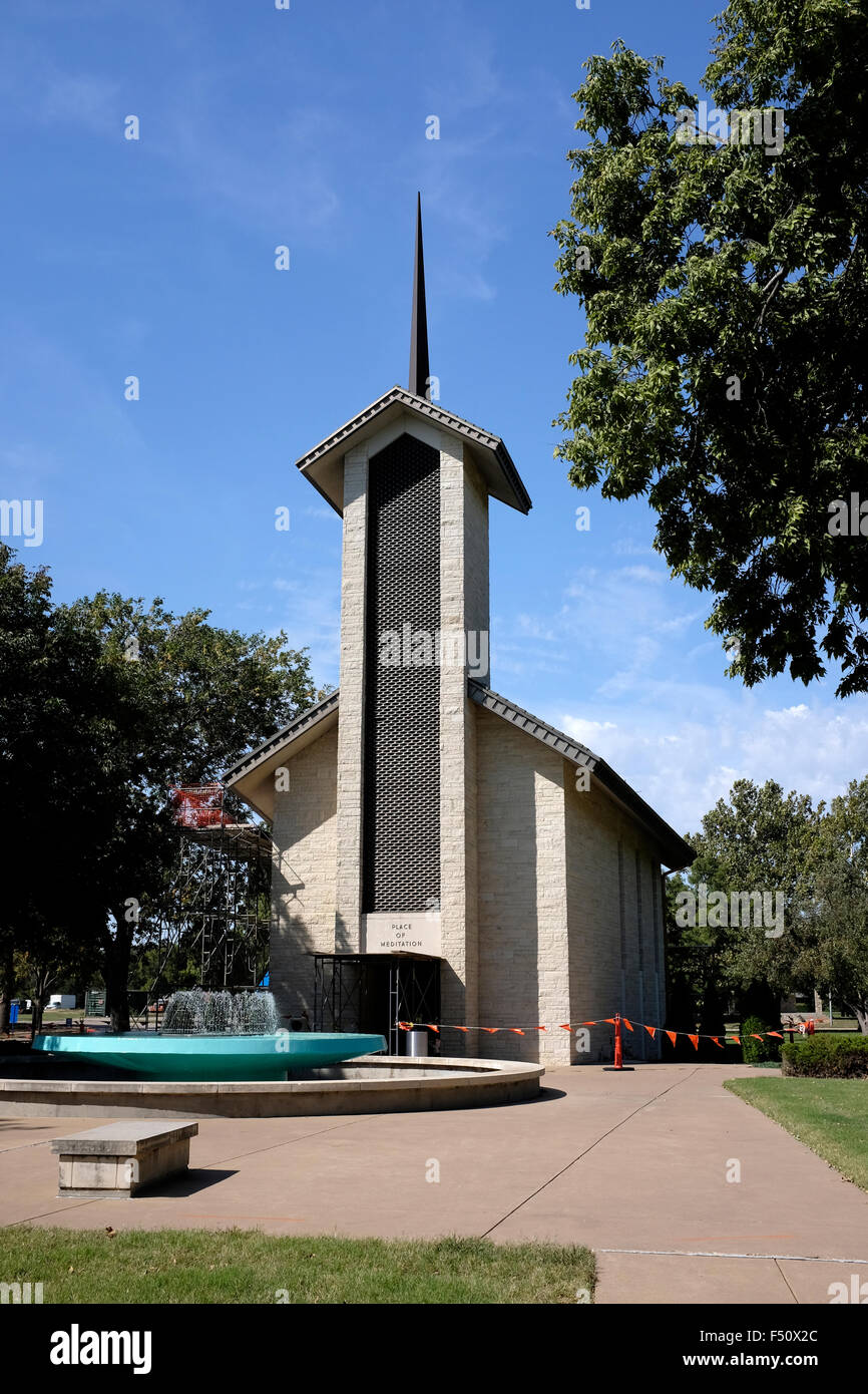 Chapel at Eisenhower National Historical Site in Abilene, Kansas. President Eisenhower and his wife, Mamie, are buried here Stock Photo