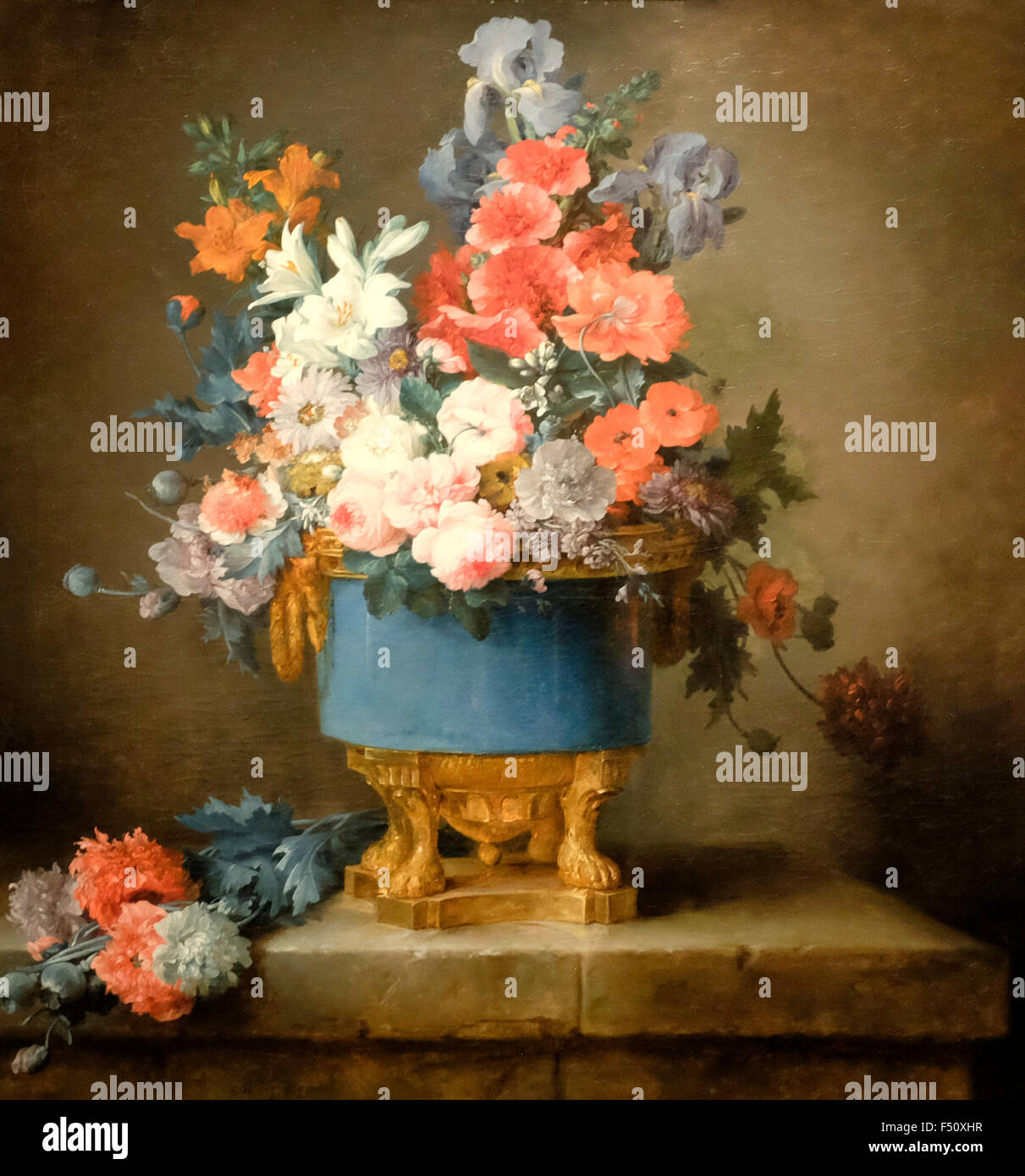 Bouquet of Flowers in a Blue Porcelain Vase 1776 Anne Vallayer-Coster ...