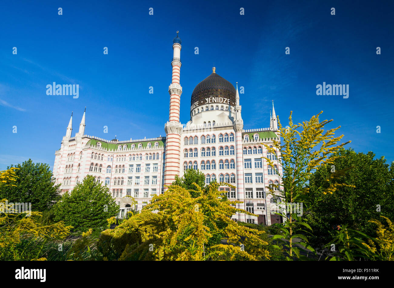 Yenidze, looking like a Mosque, used to be a cigarette manufactury Stock Photo
