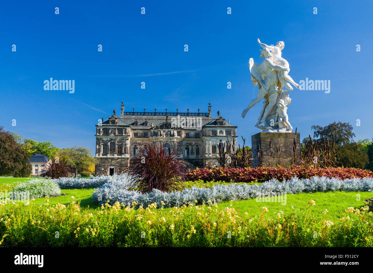 The Summer Palais is located in the park Großer Garten Stock Photo