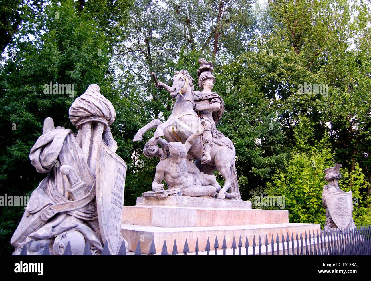 King Jan Sobieski statue horse monument Poland Stock Photo