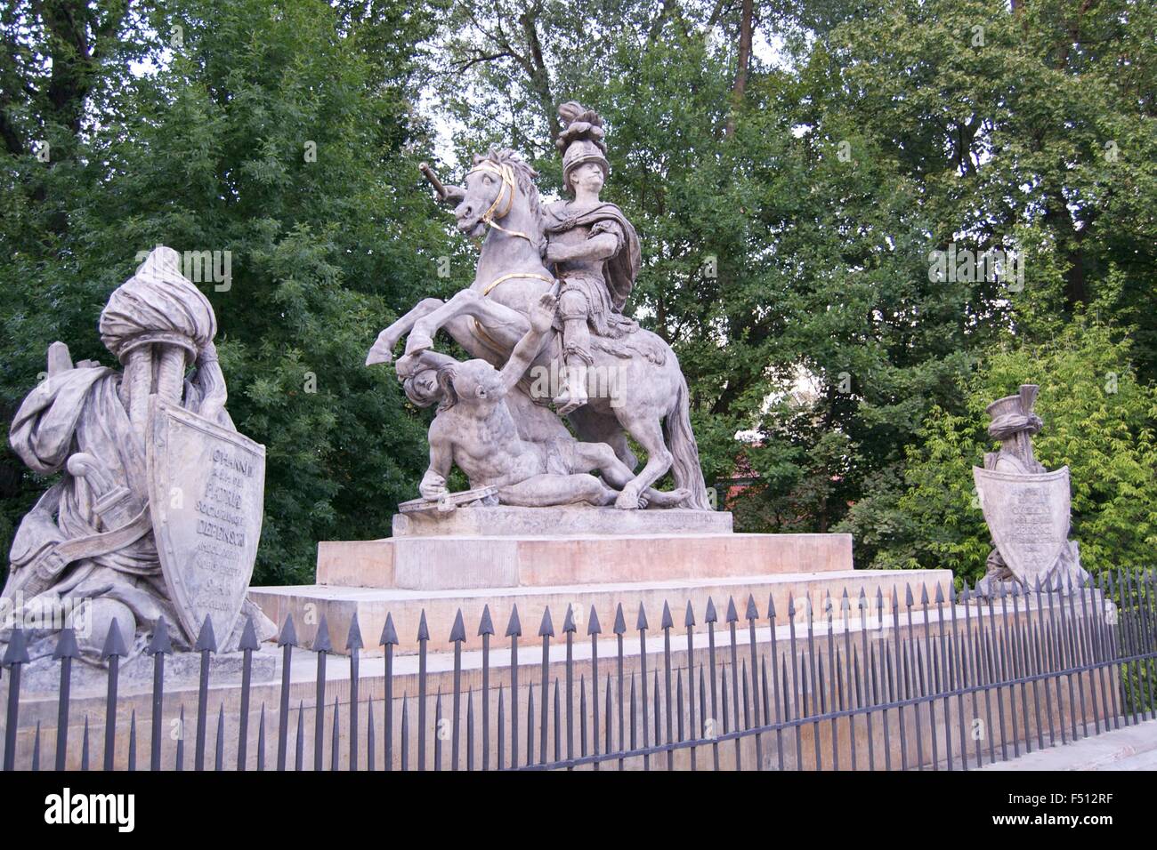 King Jan Sobieski statue horse monument Poland Stock Photo