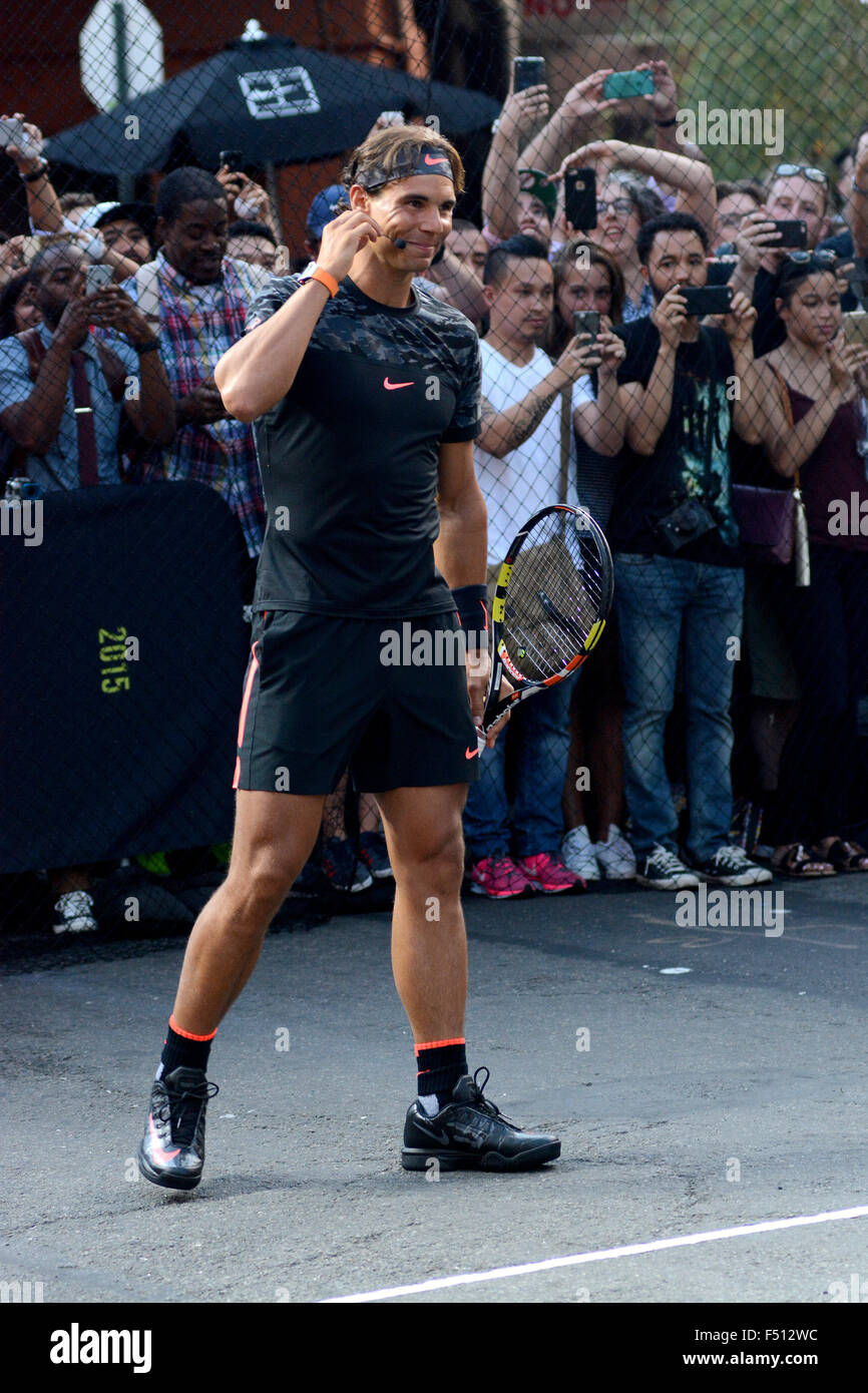 Nike's "NYC Street Tennis" Event Featuring: Rafael Nadal Where: New York  City, New York, United States When: 24 Aug 2015 Stock Photo - Alamy