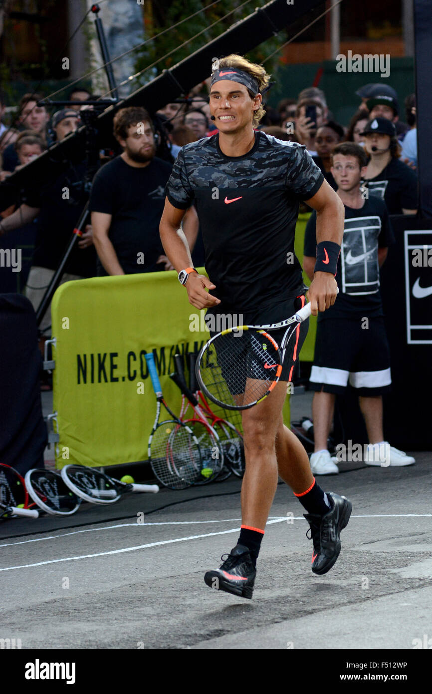 Nike's "NYC Street Tennis" Event Featuring: Rafael Nadal Where: New York  City, New York, United States When: 24 Aug 2015 Stock Photo - Alamy