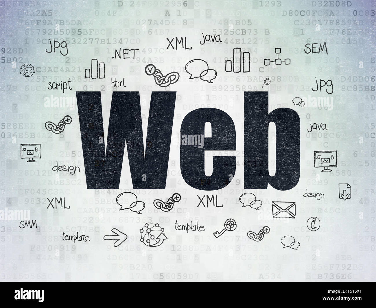 Web development concept: Web on Digital Paper background Stock Photo ...