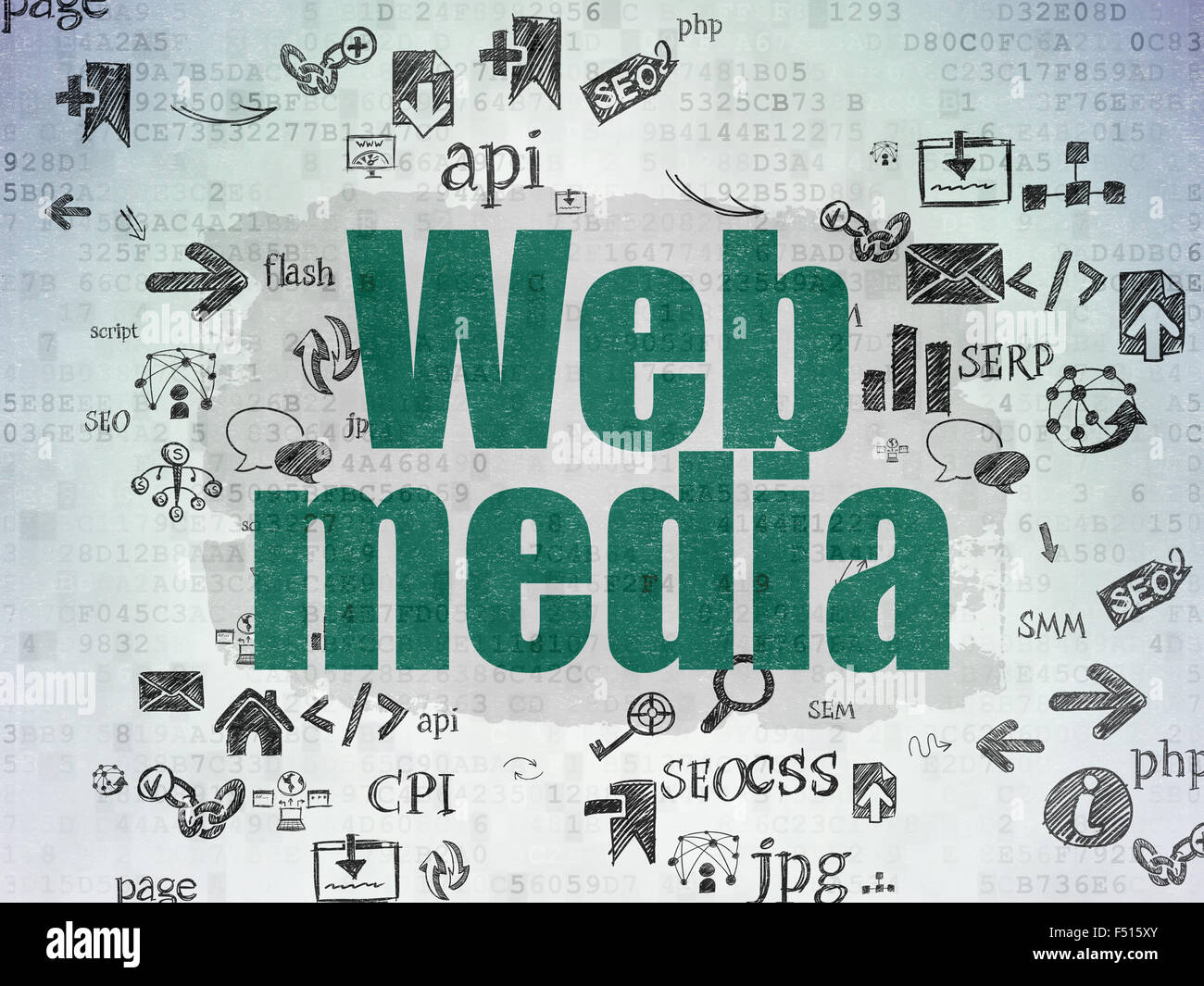 Web development concept: Web Media on Digital Paper background Stock ...