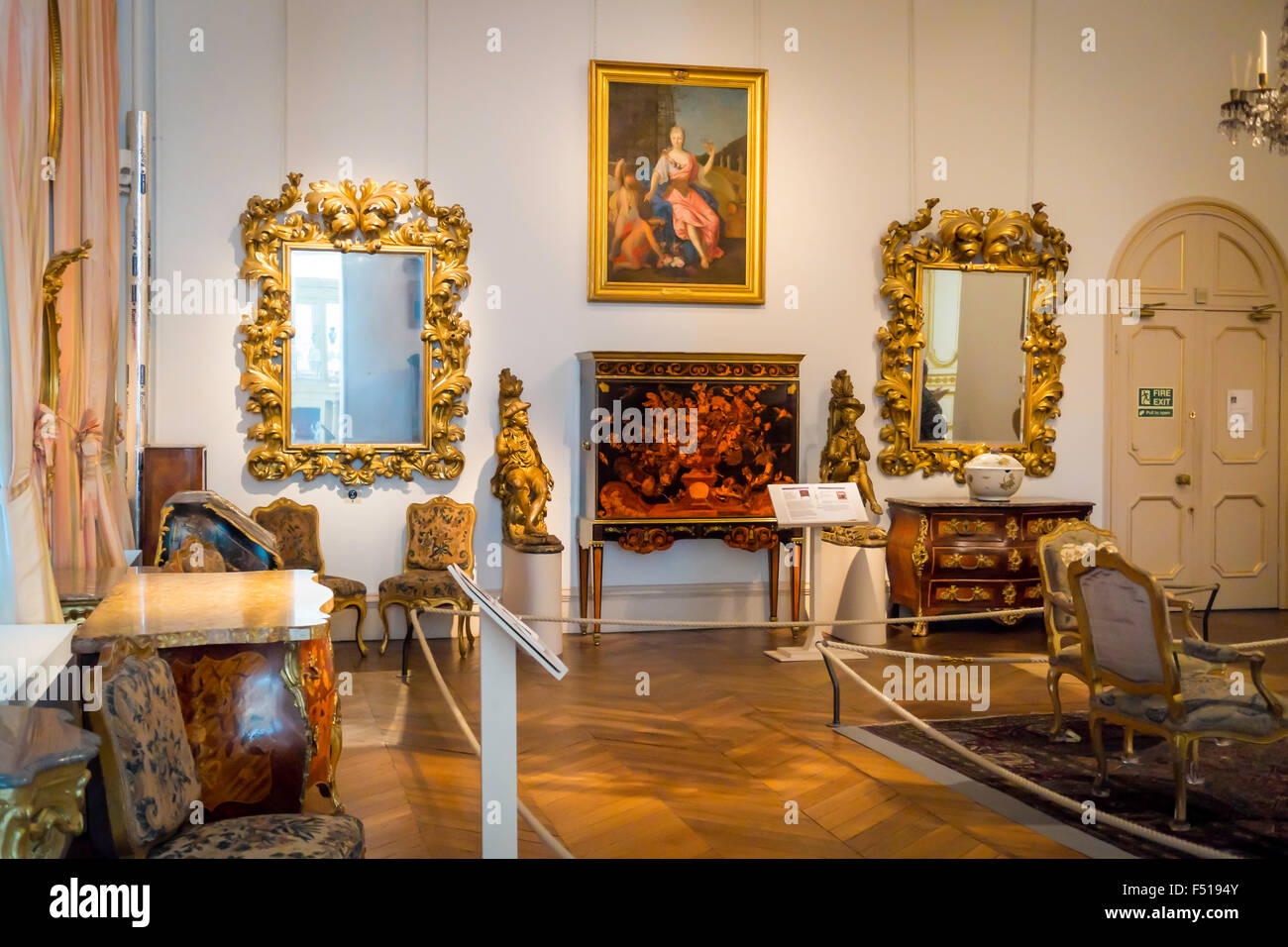 'European Decorative Art a display showing the best of 18th Century craftsmanship at the Bowes Museum Barnard Castle Stock Photo