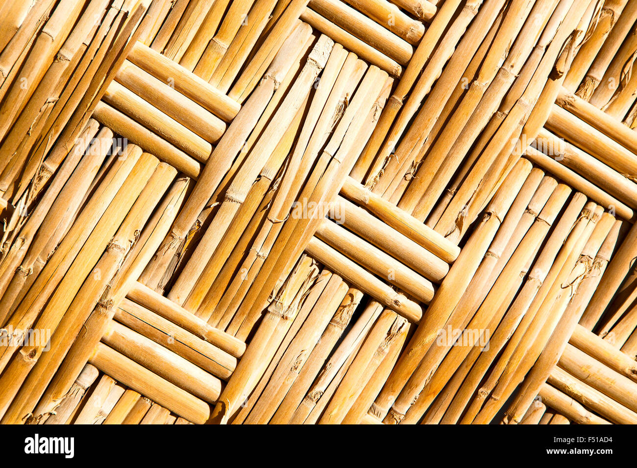 texture bamboo in morocco africa brown natural line closeup Stock Photo