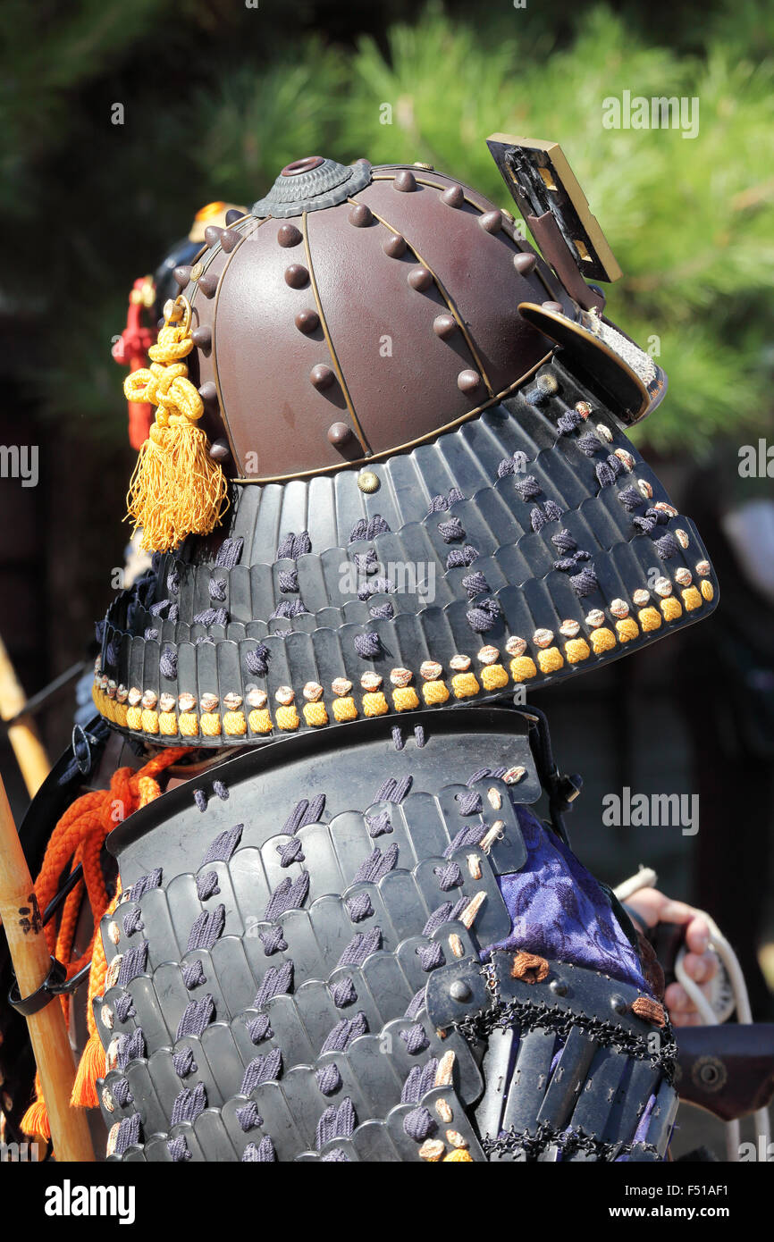 Japanese samurai tradition armor and helmet Stock Photo