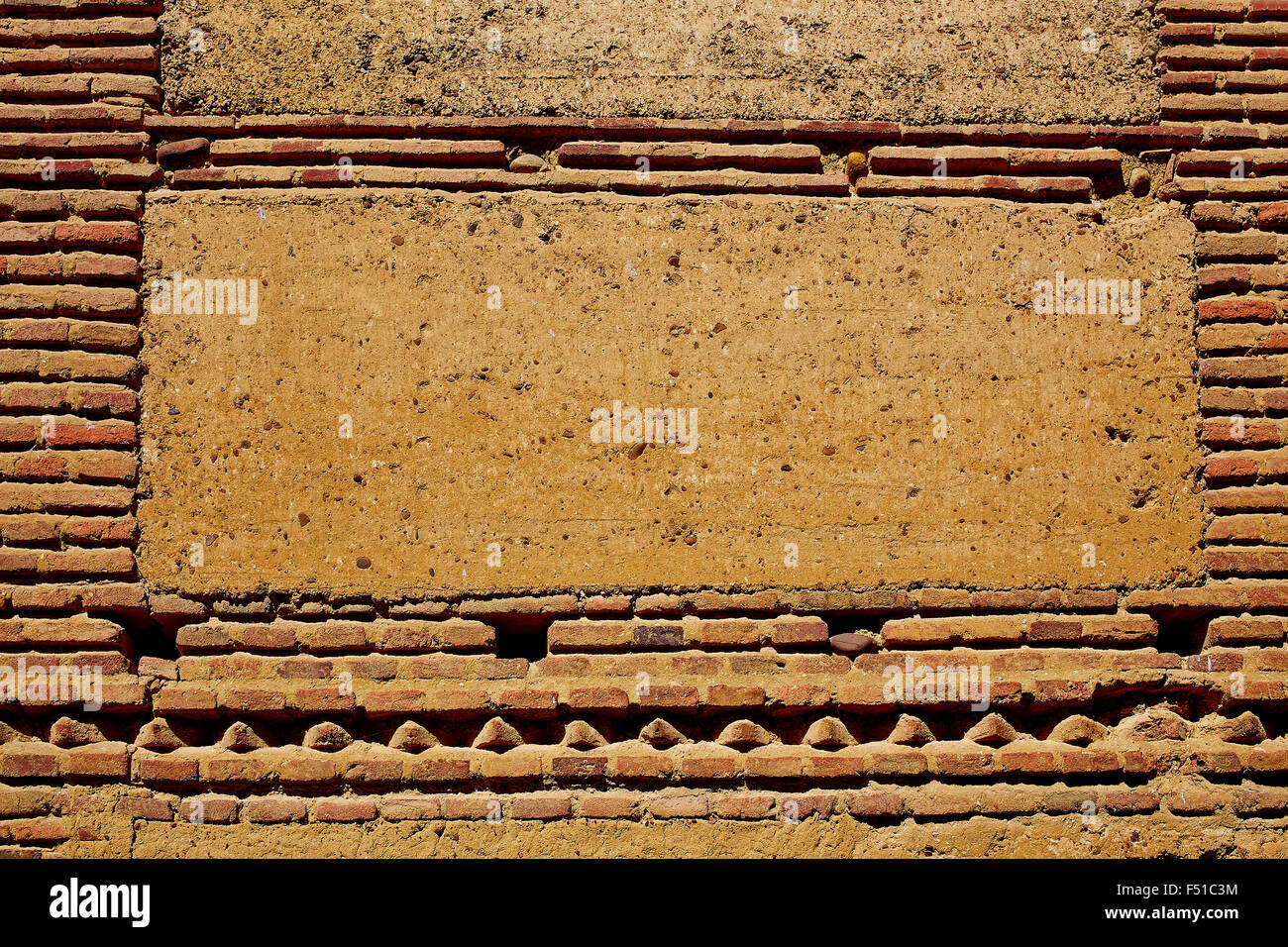 The way of saint James adobe mud walls at Palencia Spain Stock Photo