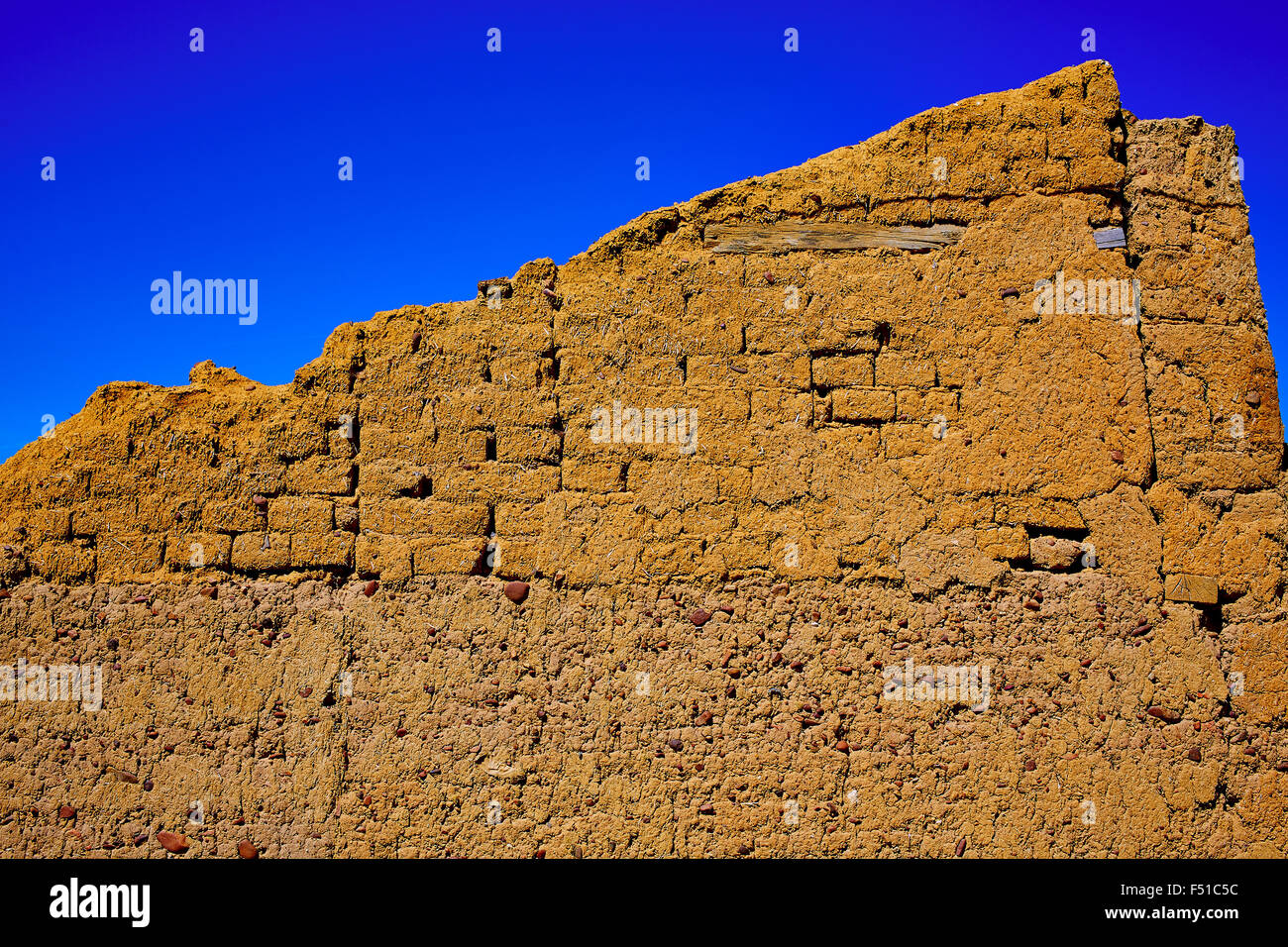 The way of saint James adobe mud walls at Palencia Spain Stock Photo