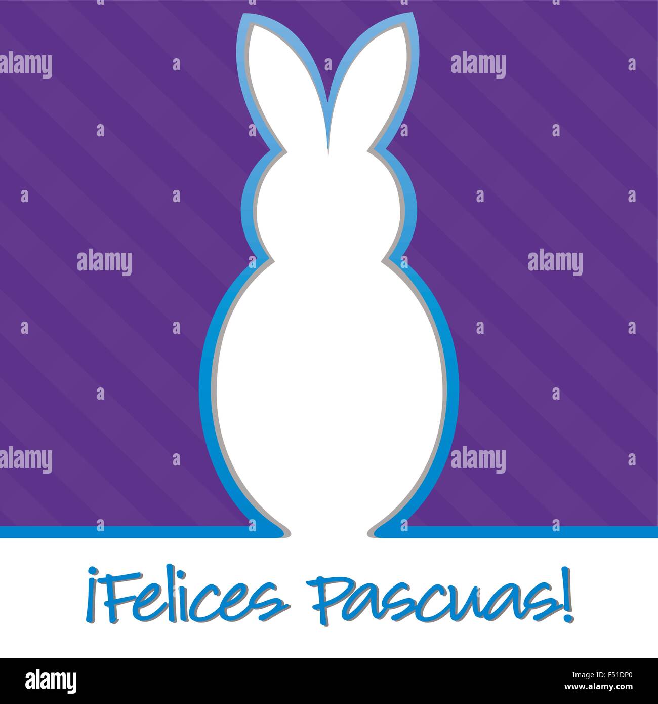 'Happy Easter' bright bunny cut out card in vector format. Stock Vector