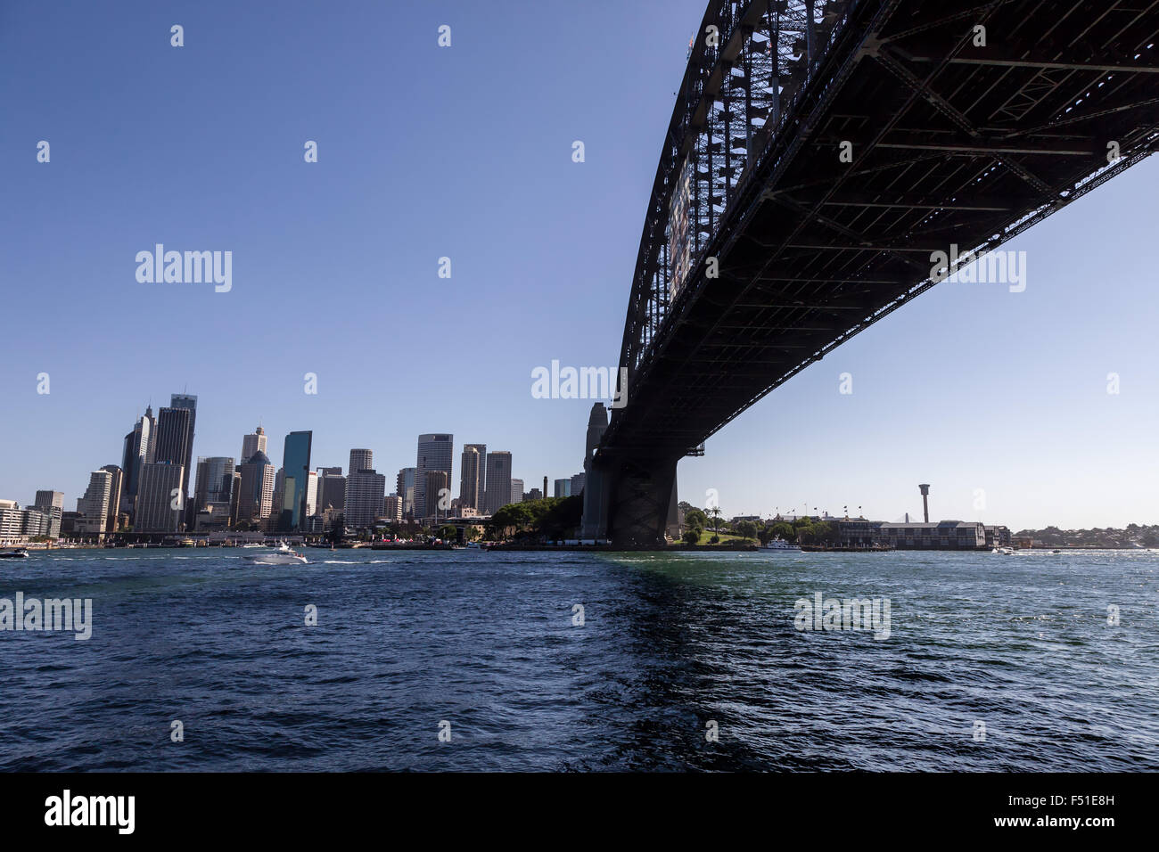 Sydney Harbour Bridge and Sydney Opera House, New South Wales, Australia. Stock Photo