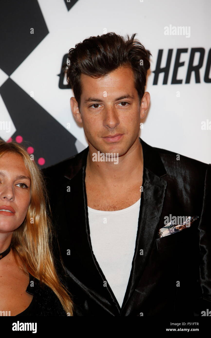 Mark Ronson and wife Josephine de La Baume arrive at the 2015 MTV Europe Music Awards, EMAs, at Mediolanum Forum in Milan, Italy, on 25 February 2012. Photo: Hubert Boesl Stock Photo