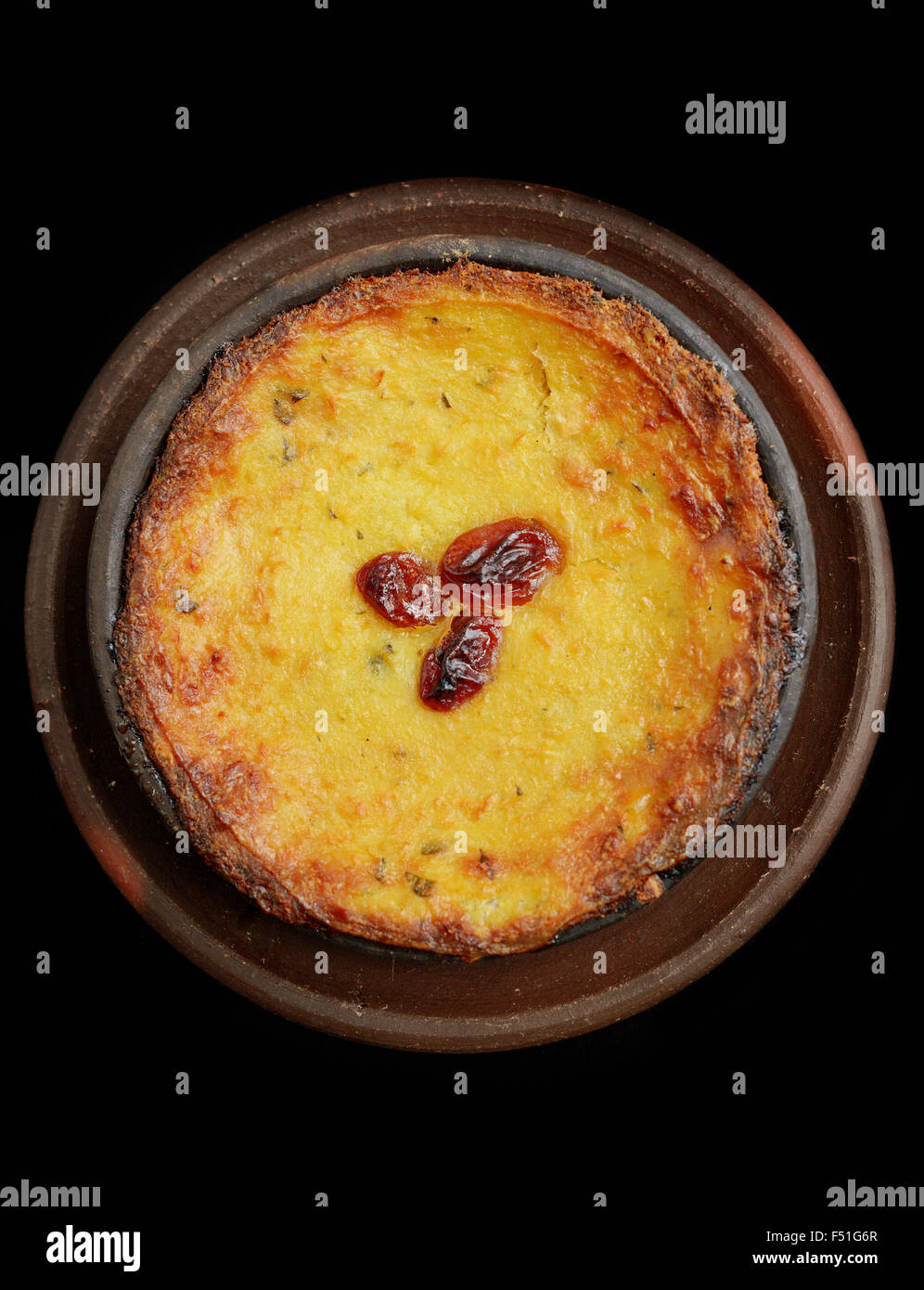 Chilean cuisine. Pastel de choclo, corn casserole. Stock Photo