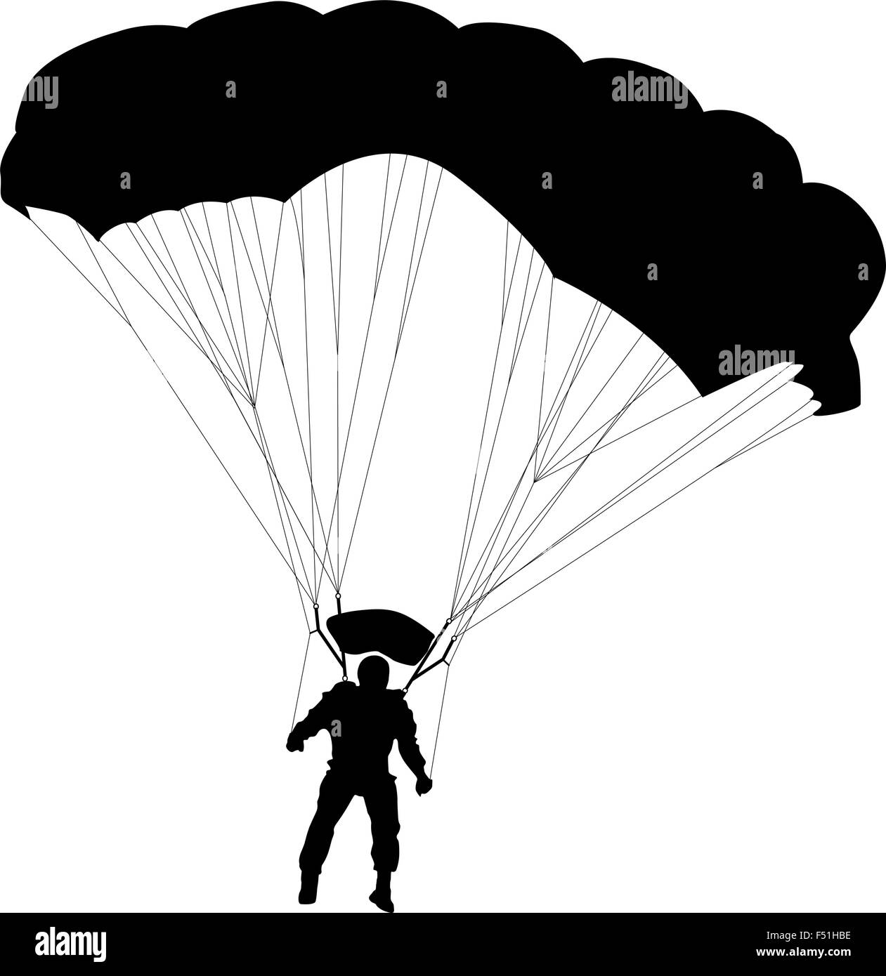 Skydiver, silhouettes parachuting vector Stock Vector Image & Art - Alamy