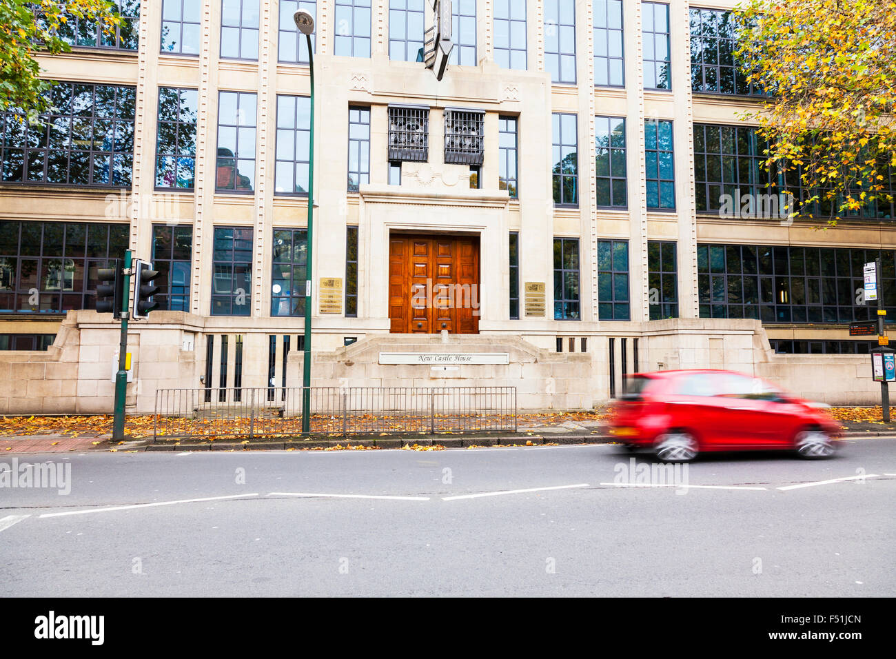 New Castle house building front sign exterior facade entrance