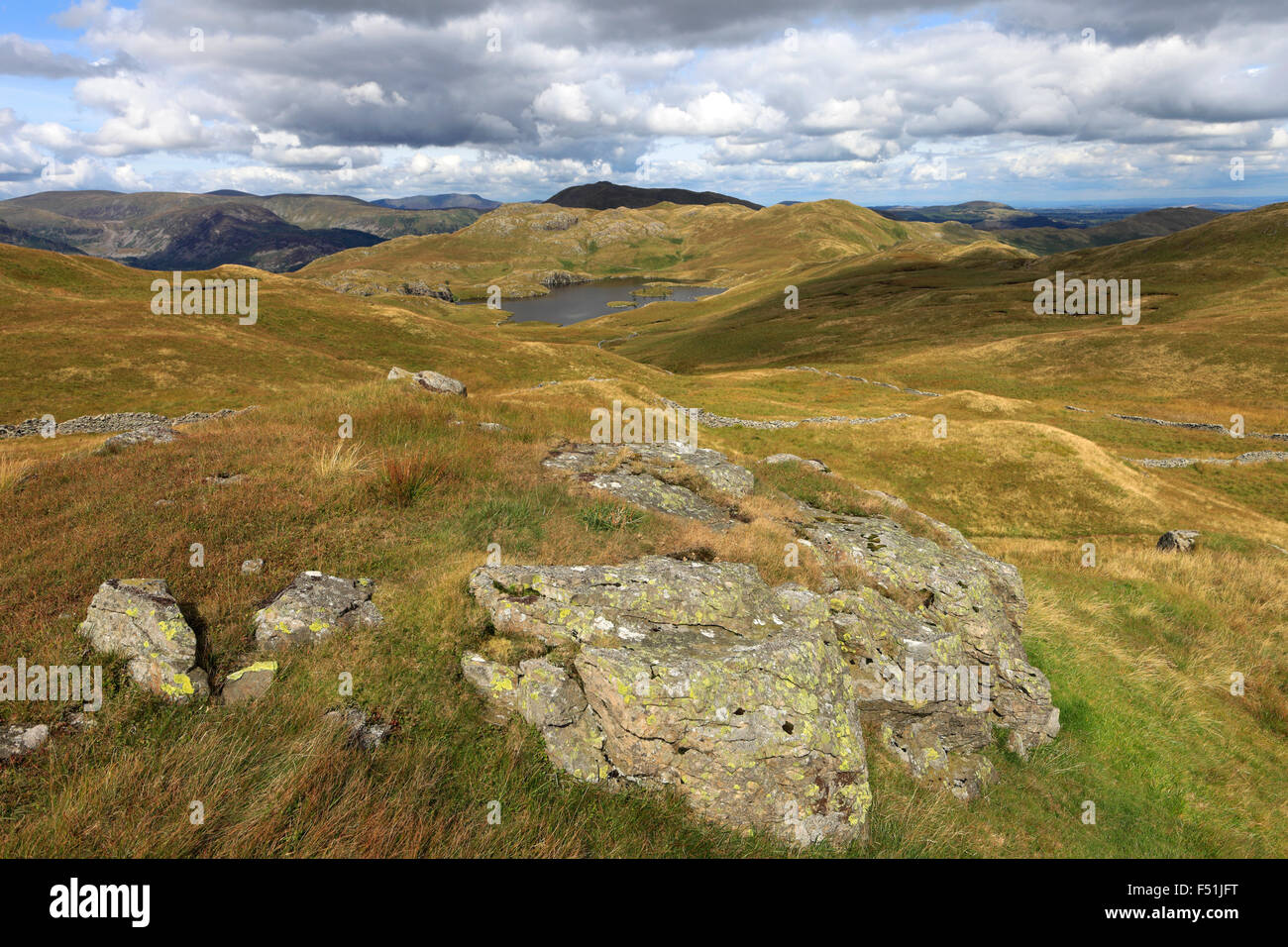 Summer, Summit cairn of Brock Crags Fell, Hartsop, Lake District ...