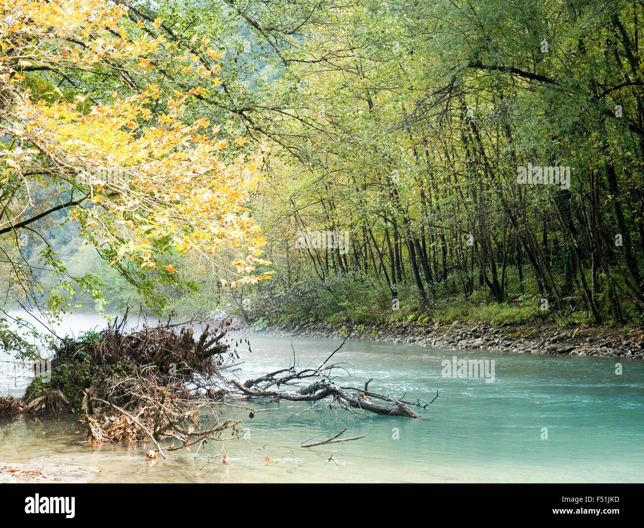 Voidomatis river, Zagori, Pindus mountains, Epirus, Greece. Stock Photo