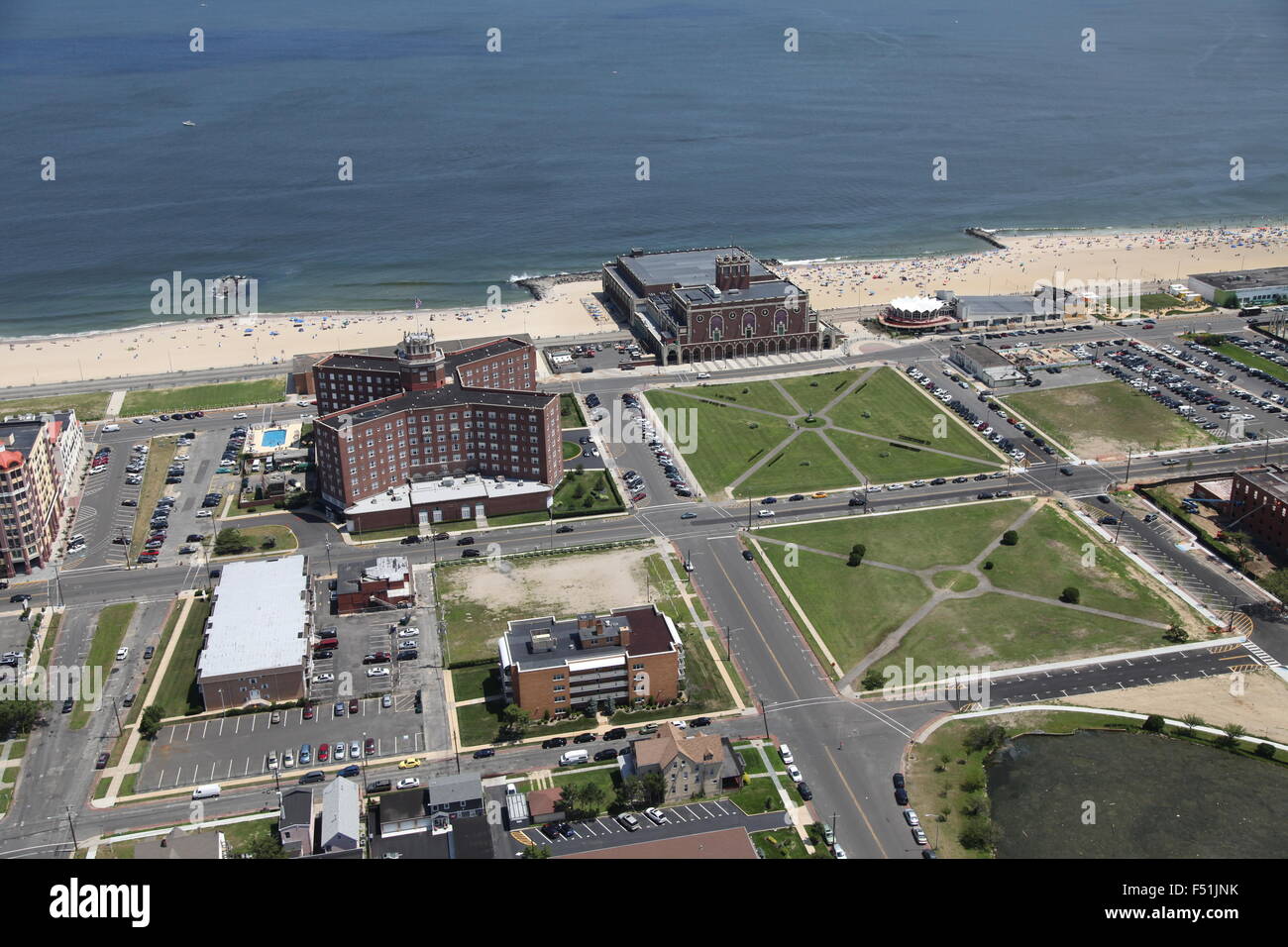 Aerial view of Convention Hall, Asbury Park, New Jersey Stock Photo
