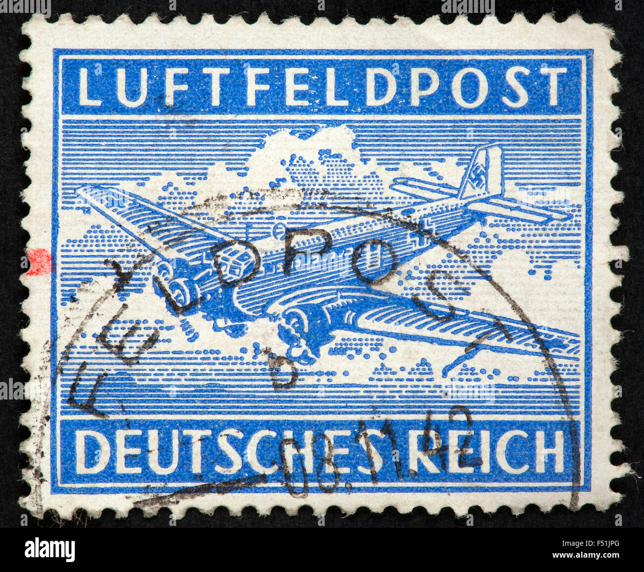 German air-mail stamp Stock Photo
