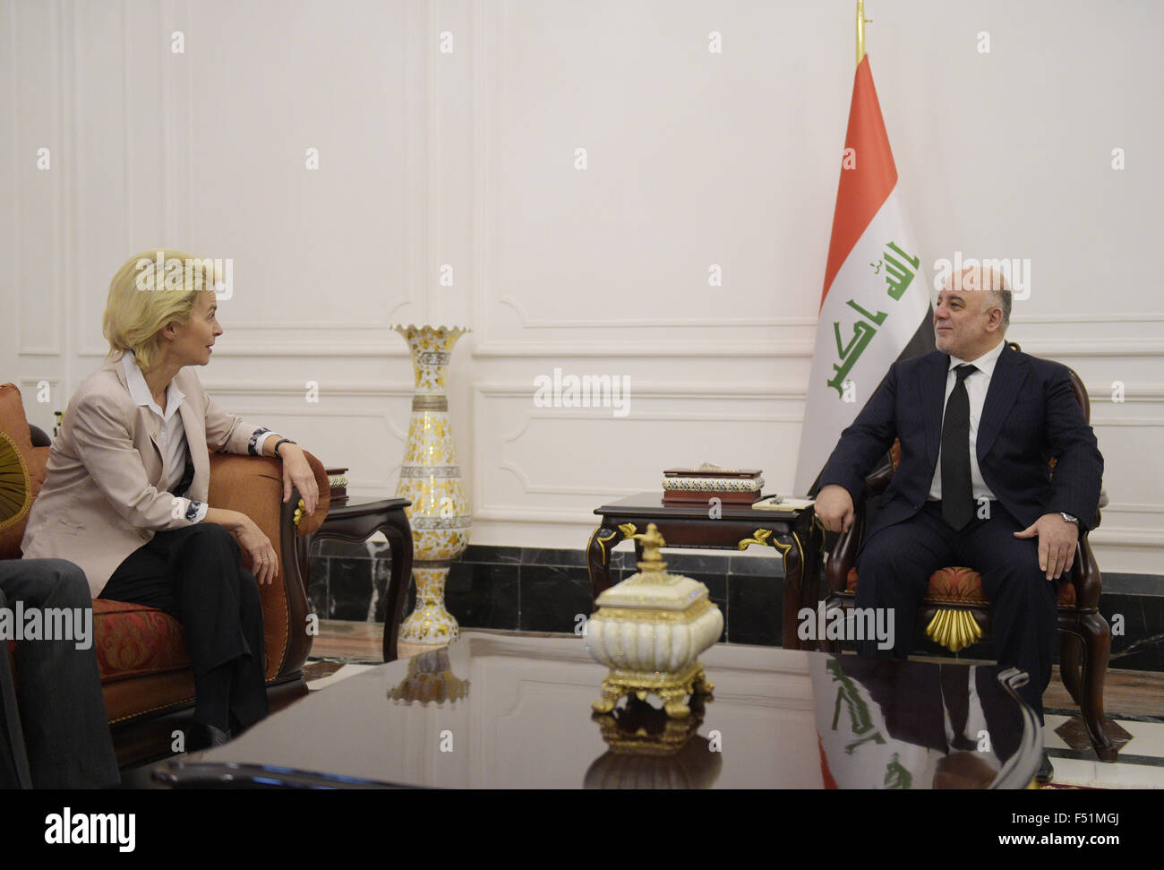 Baghdad, Iraq. 26th Oct, 2015. Iraqi Prime Minister Haider al-Abadi ...