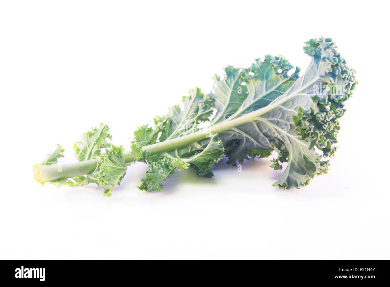 Fresh green kale, isolated on white background Stock Photo