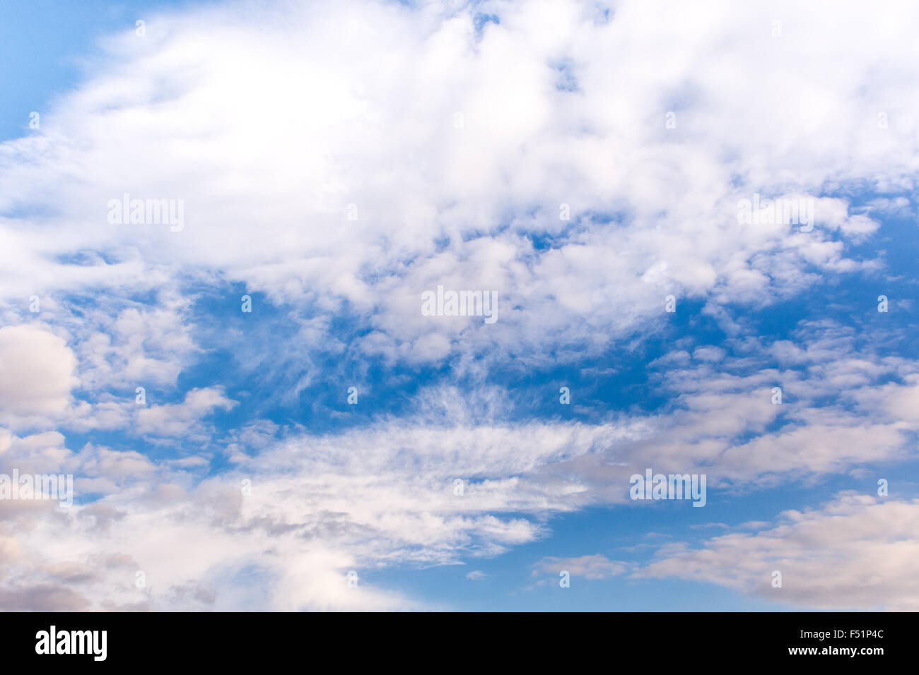 Blue sky with clouds before sunset Stock Photo - Alamy