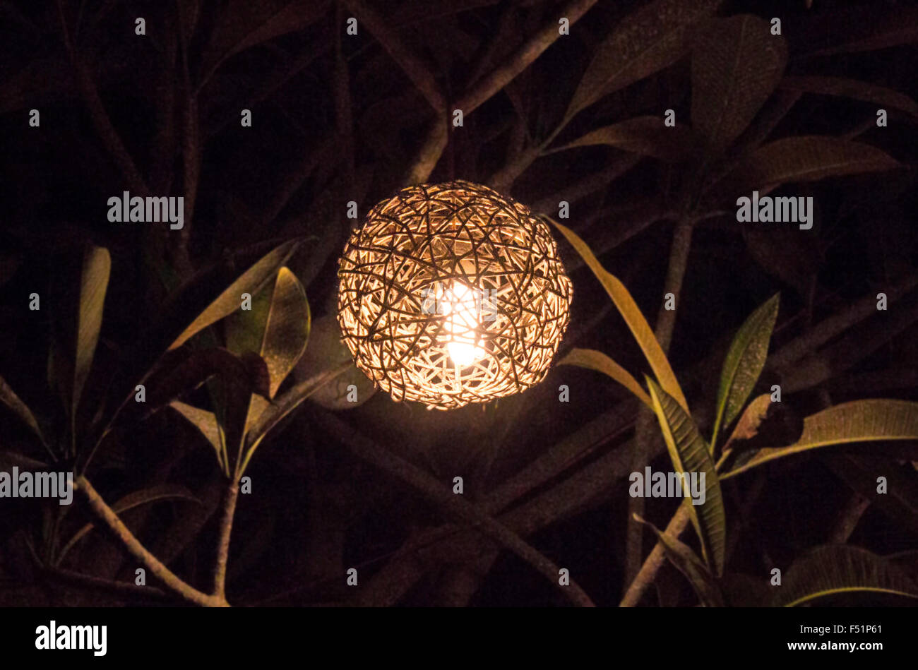A lantern, in the night of Phu quoc, Vietnam Stock Photo