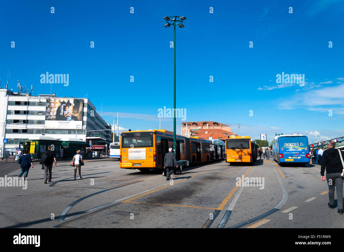 Bus station at Piazzale Roma, Venice, Italy Stock Photo
