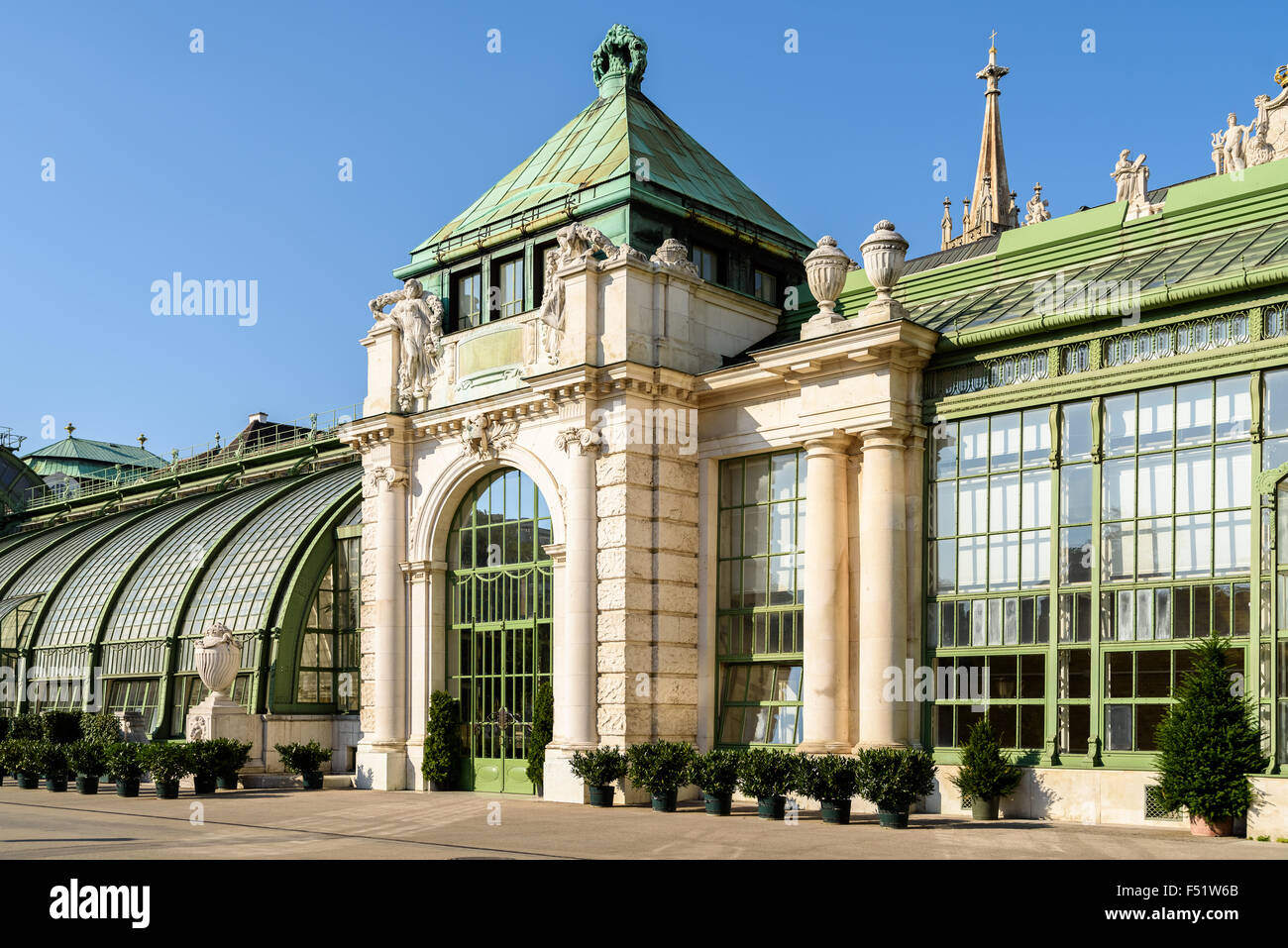 Palmenhaus Or The Palm House (glasshouse) is a building located on the edge of the castle garden near the Albertina. Stock Photo