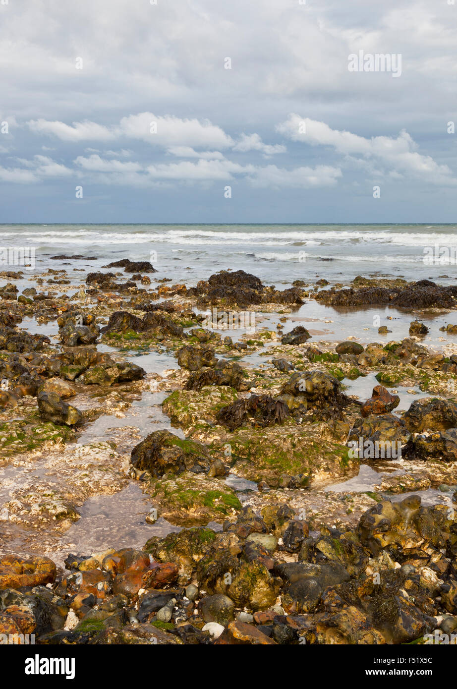West Runton beach in Autumn at low tide in north Norfolk, England, UK Stock Photo
