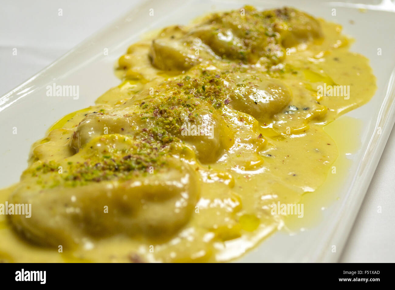 Italian ravioli with cheese Stock Photo