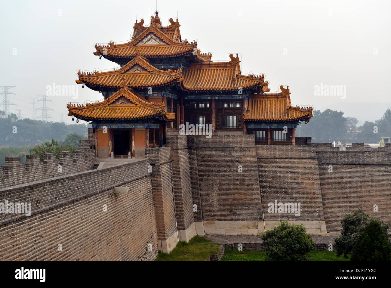 Turret at Mount Hua Temple in Huayin, Shanxi, China. Stock Photo