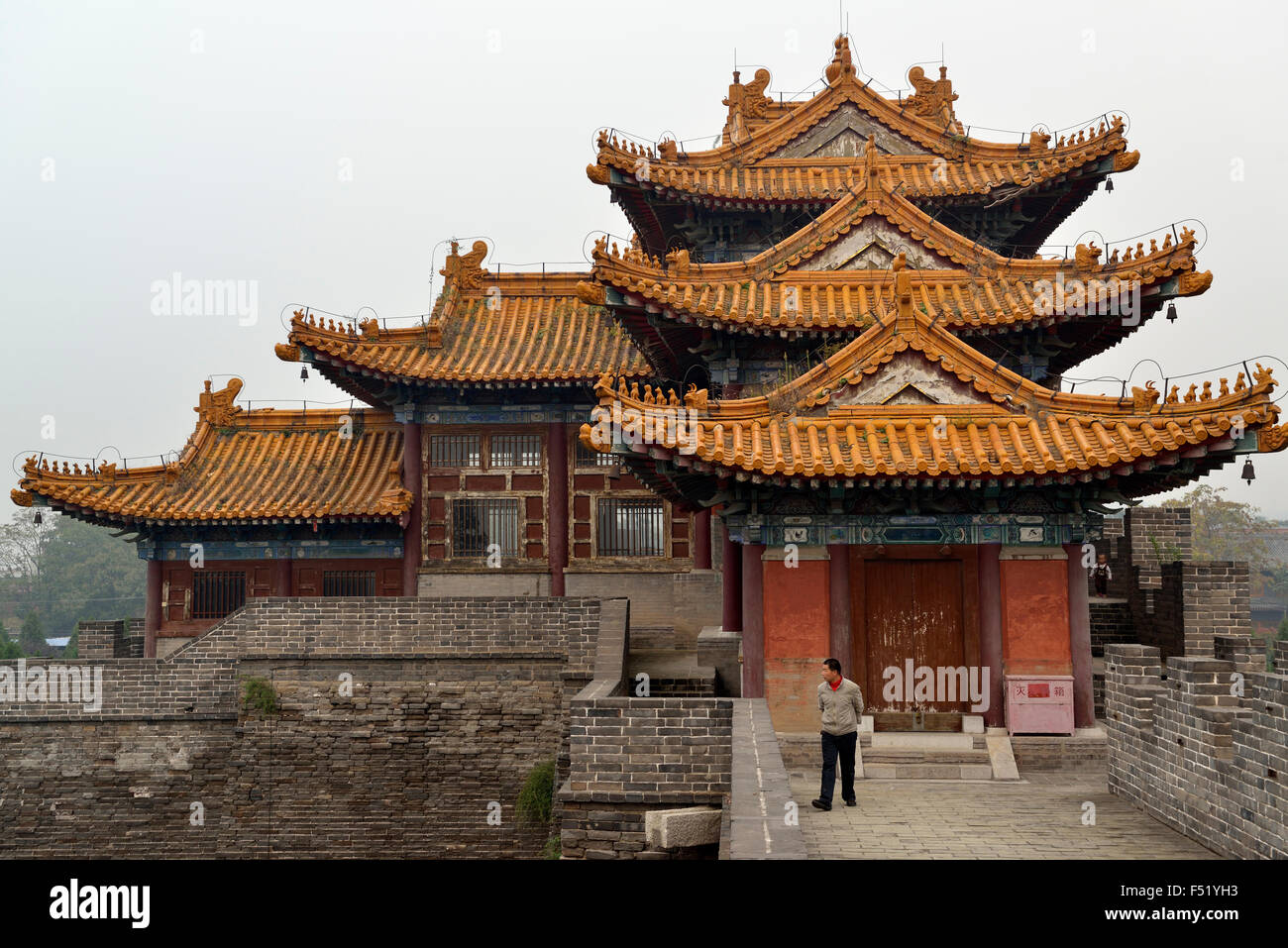 Turret at Mount Hua Temple in Huayin, Shanxi, China. Stock Photo
