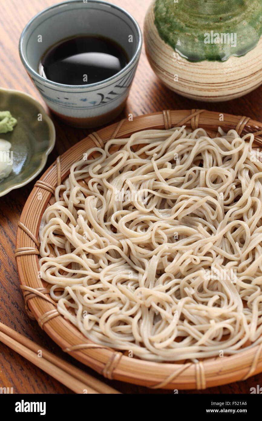 mori soba, cold buckwheat noodles, japanese food Stock Photo