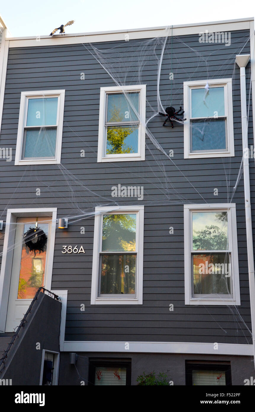 halloween decorations brooklyn park slope new york Stock Photo Alamy